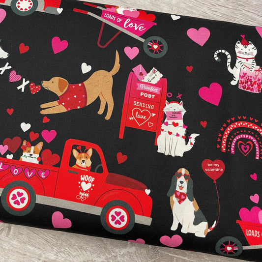 Love you Fur-Ever - Valentine's Day Fabric - 100% Cotton - Benartex