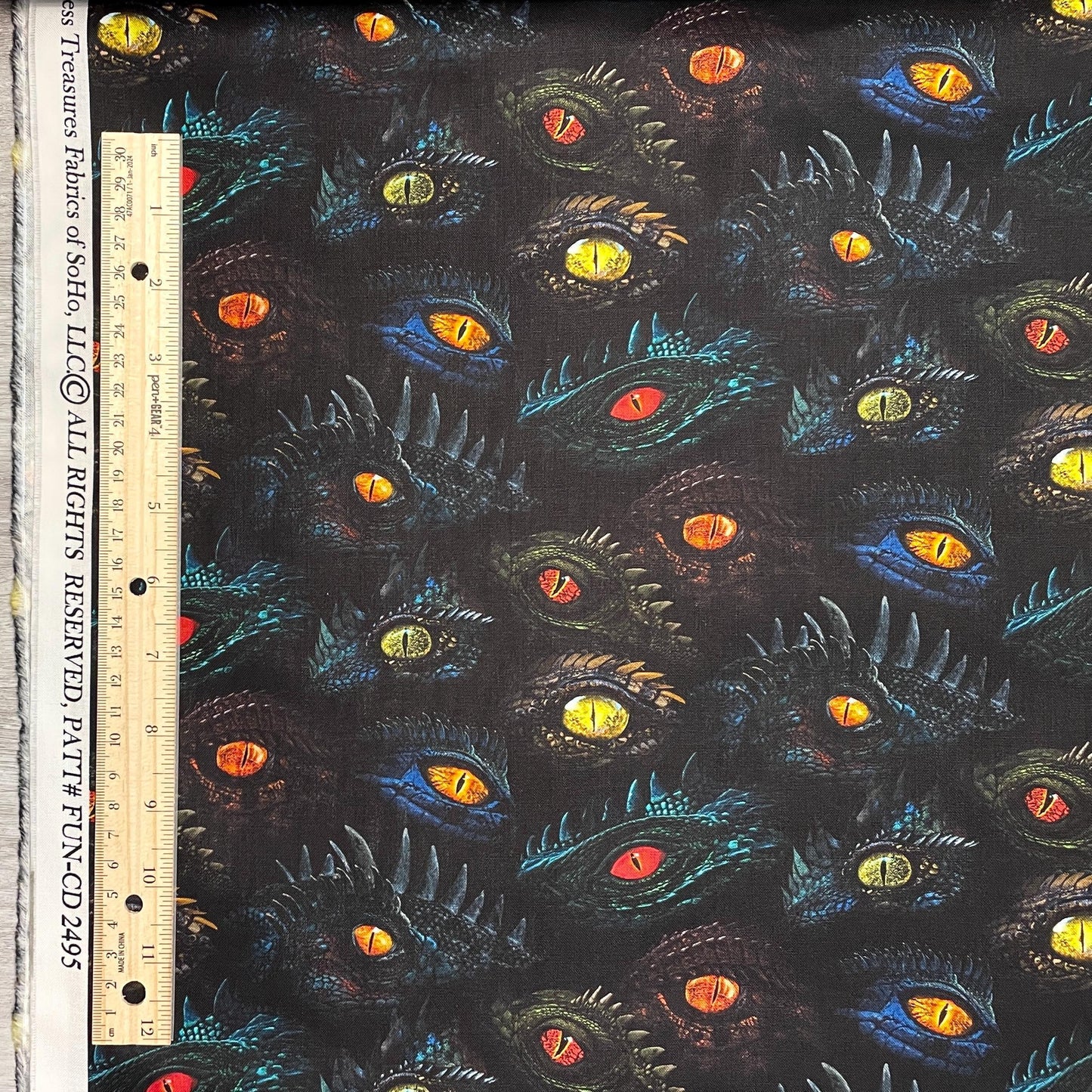 Dragon's Eyes Fabric - Timeless Treasures - 100% Cotton - Dragon's Lair Collection