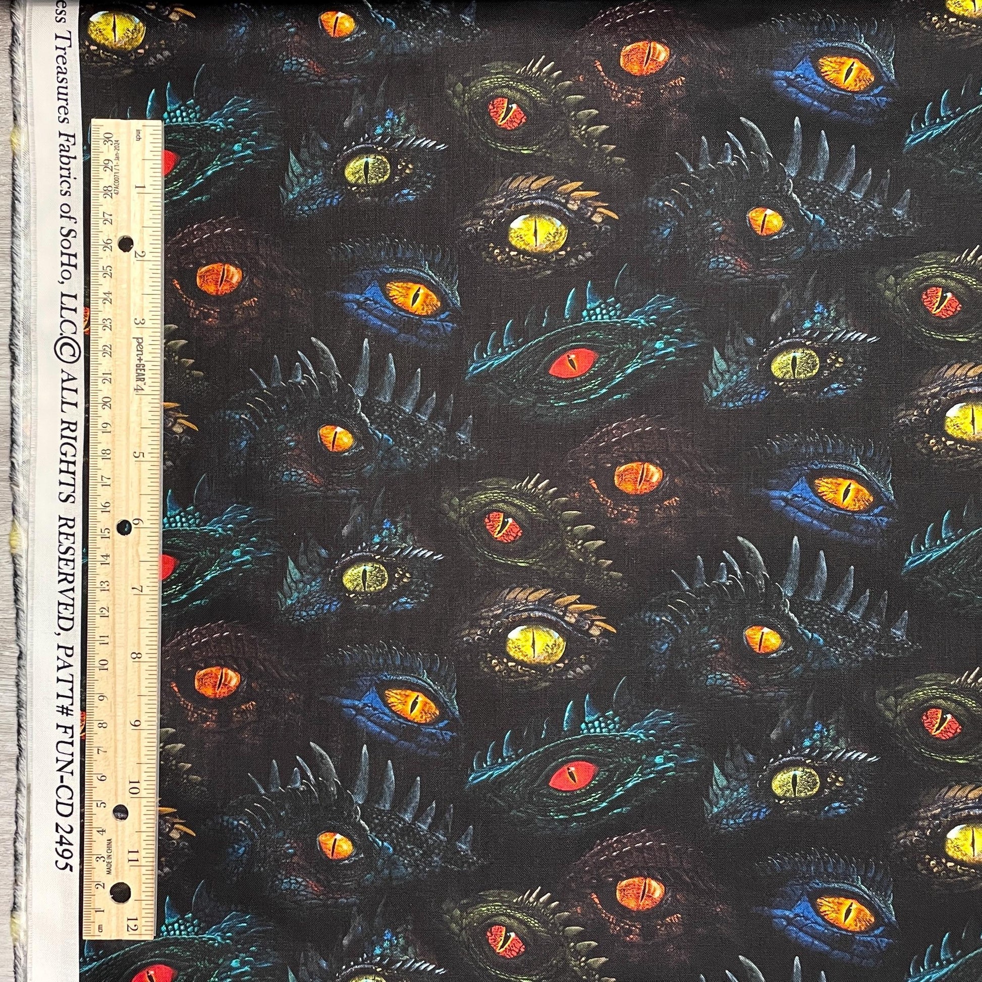 Dragon's Eyes Fabric - Timeless Treasures - 100% Cotton - Dragon's Lair Collection