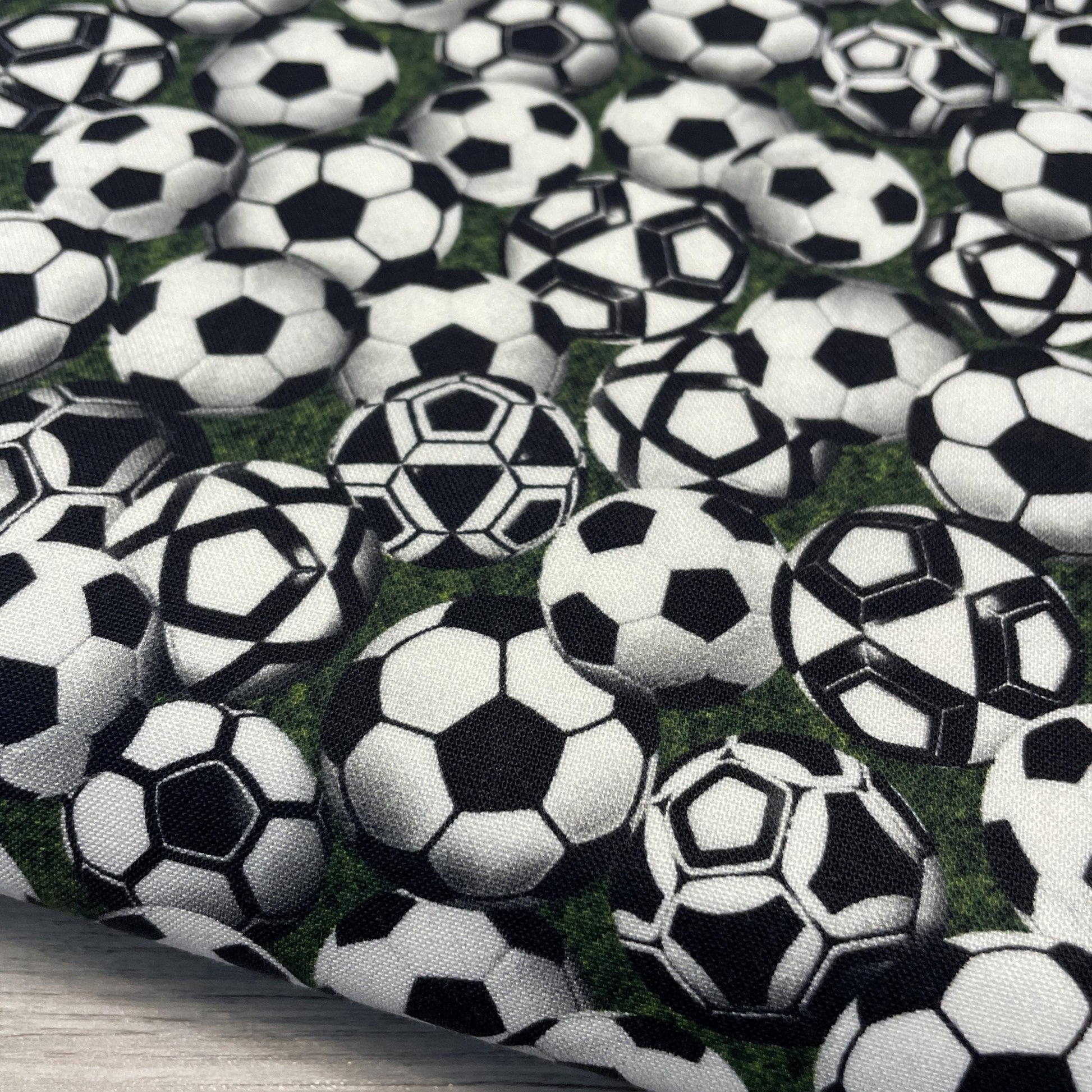 Soccer Fabric - Game Day 59-5121 - Oasis Fabrics - 100% Cotton - Quilting Cotton - Sports Fabric - Black and White Soccer ball