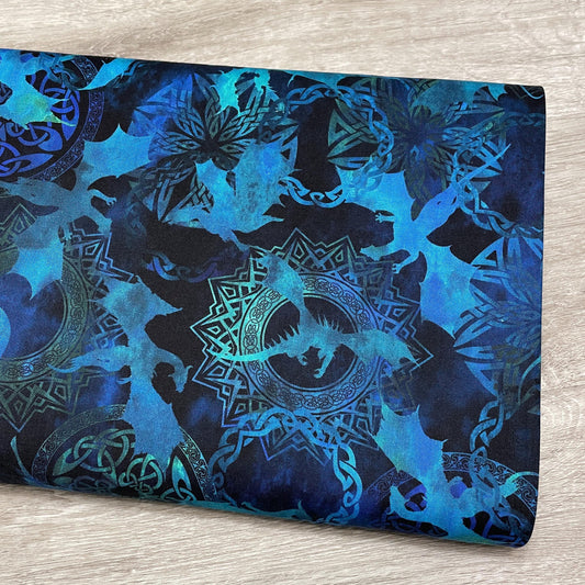 Dragon Fabric - Blue Fury - 100% Cotton - In The Beginning Studio - 4DRG-2