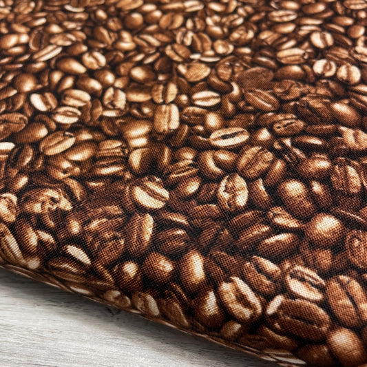 Coffee fabric - Realistic Coffee Beans - Espresso Yourself Rise and Grind