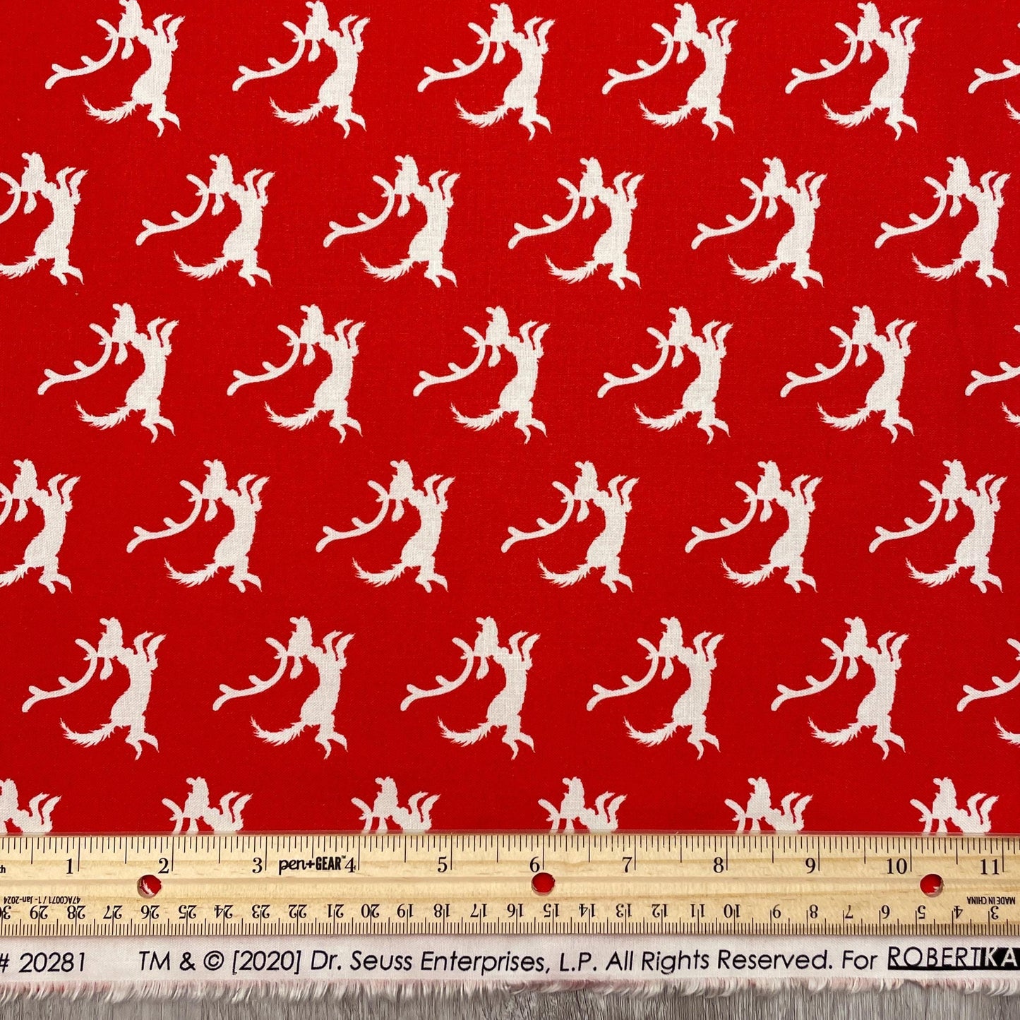 Grinch Fabric - Red Dogs - How the Grinch Stole Christmas