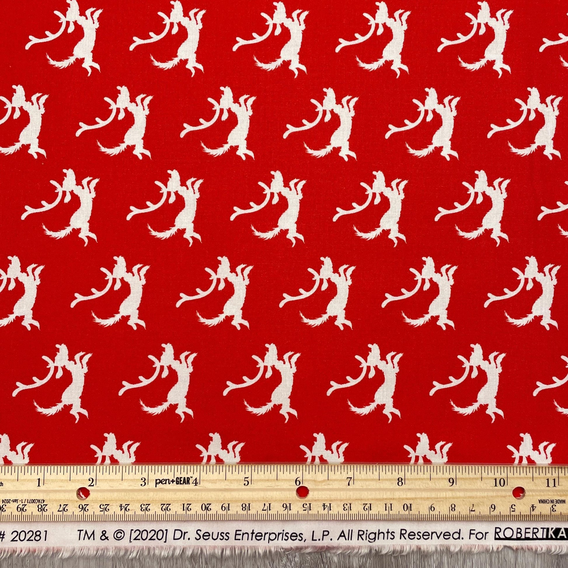 Grinch Fabric - Red Dogs - How the Grinch Stole Christmas
