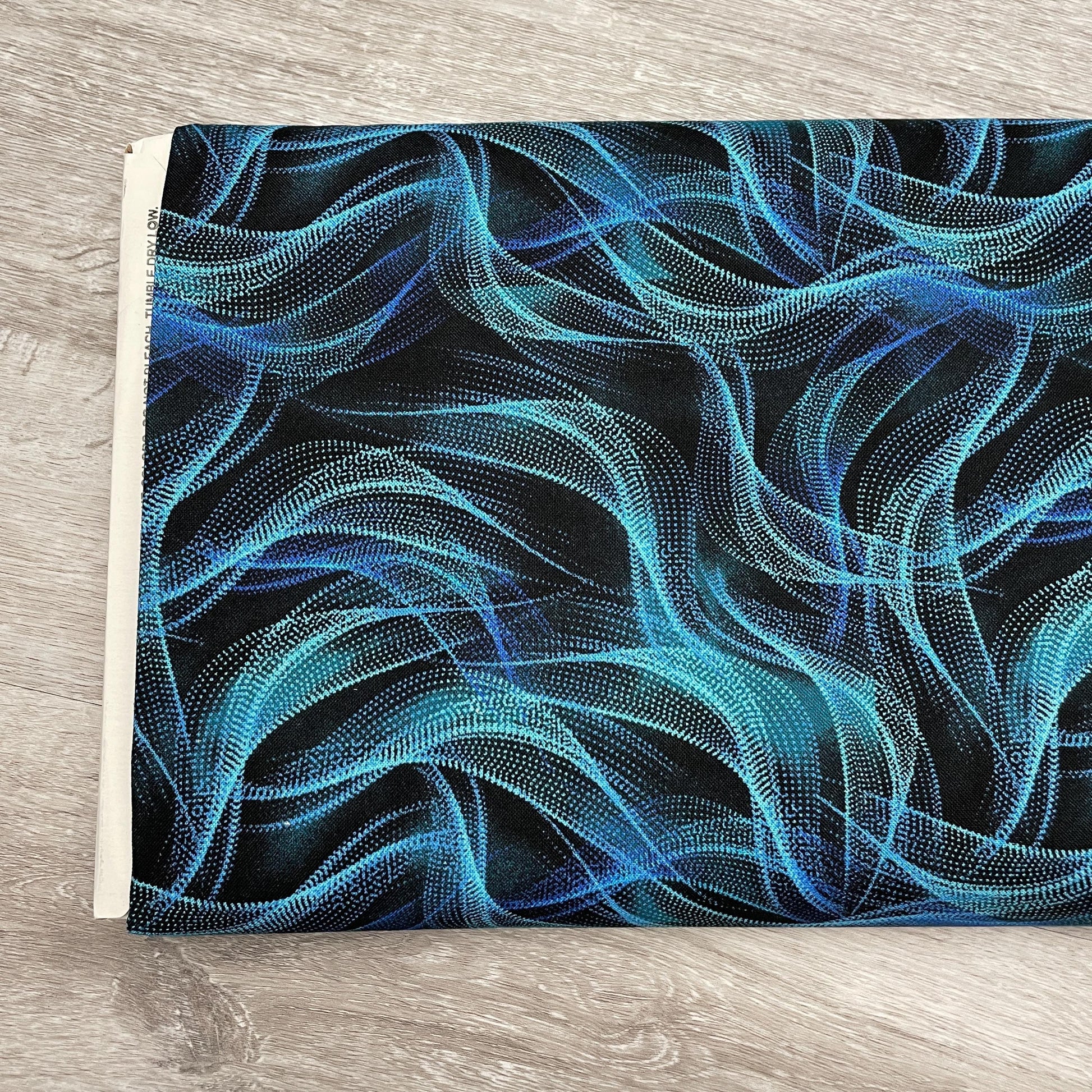 Abstract Dotty Waves - 100% Cotton Fabric - Timeless Treasures - Electric Ocean