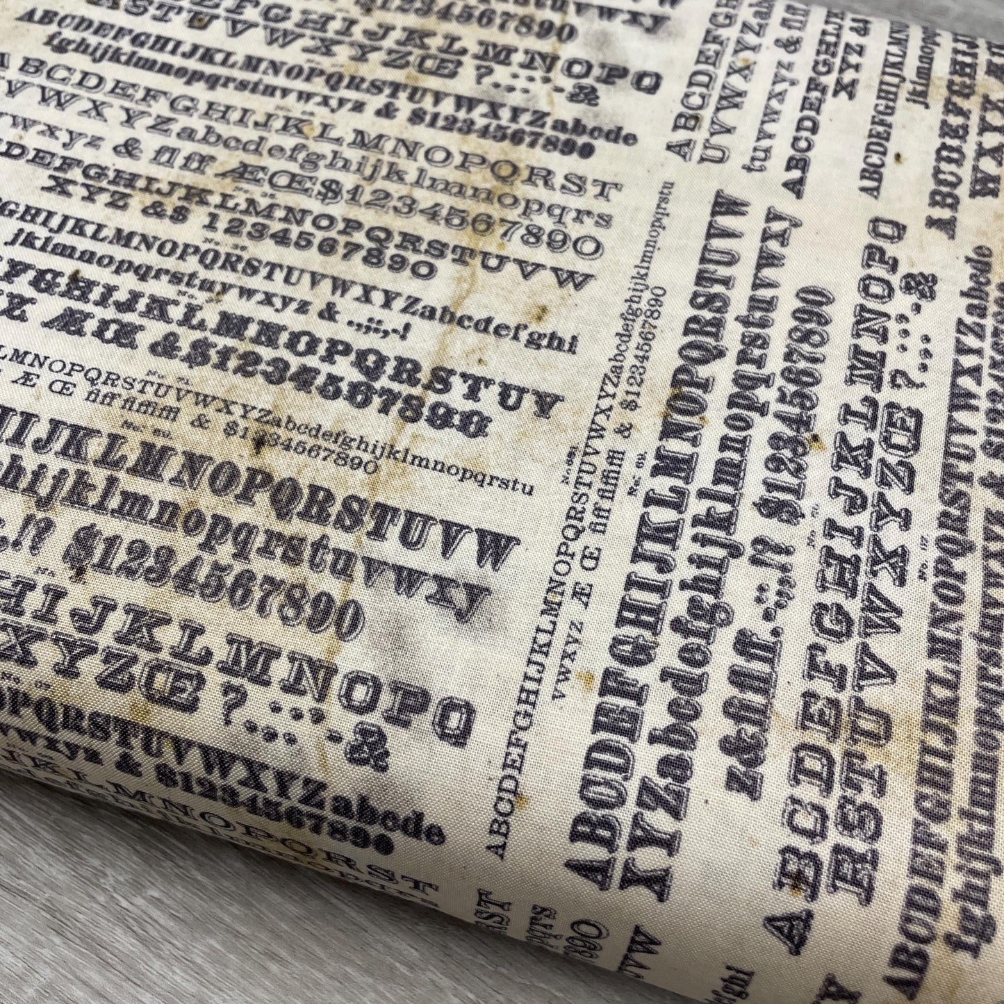Tim Holtz Typography - Parchment - 100% Cotton Fabric - FreeSpirit - Eclectic Elements - Monochrome Collection