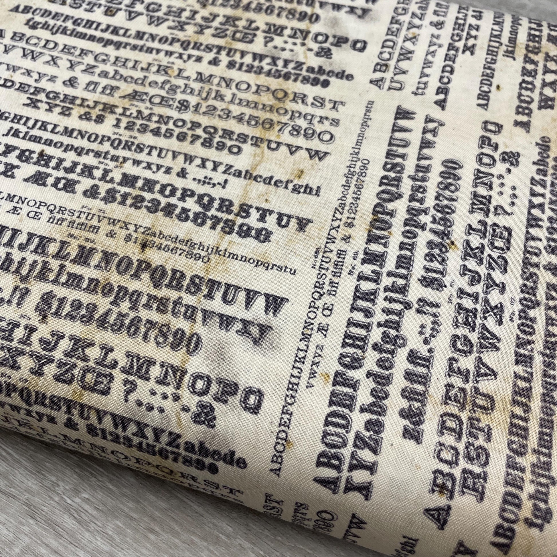 Tim Holtz Typography - Parchment - 100% Cotton Fabric - FreeSpirit - Eclectic Elements - Monochrome Collection