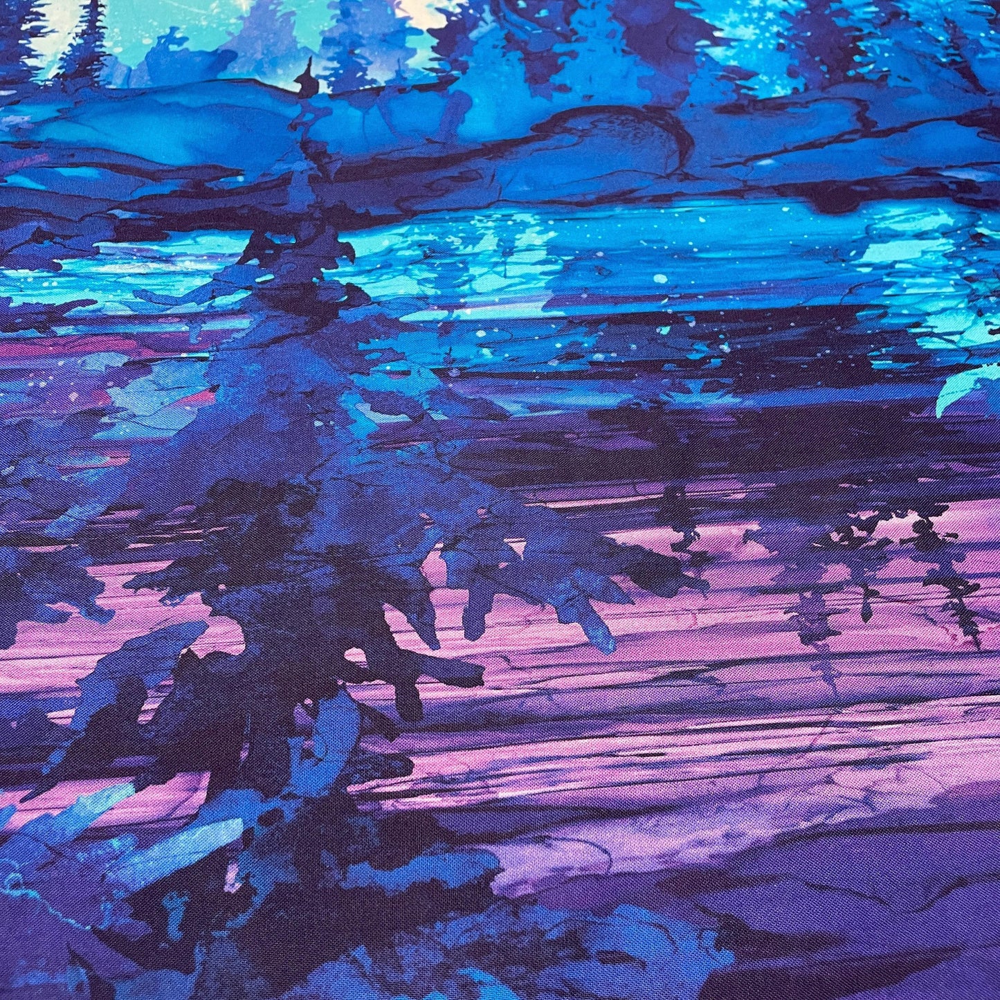 Arctic Panel - Blue Multi - 24" wide x 43" tall - 100% Cotton - Northcott - Illuminations Collection - Deborah Edwards and Melanie Samra DP27001-46