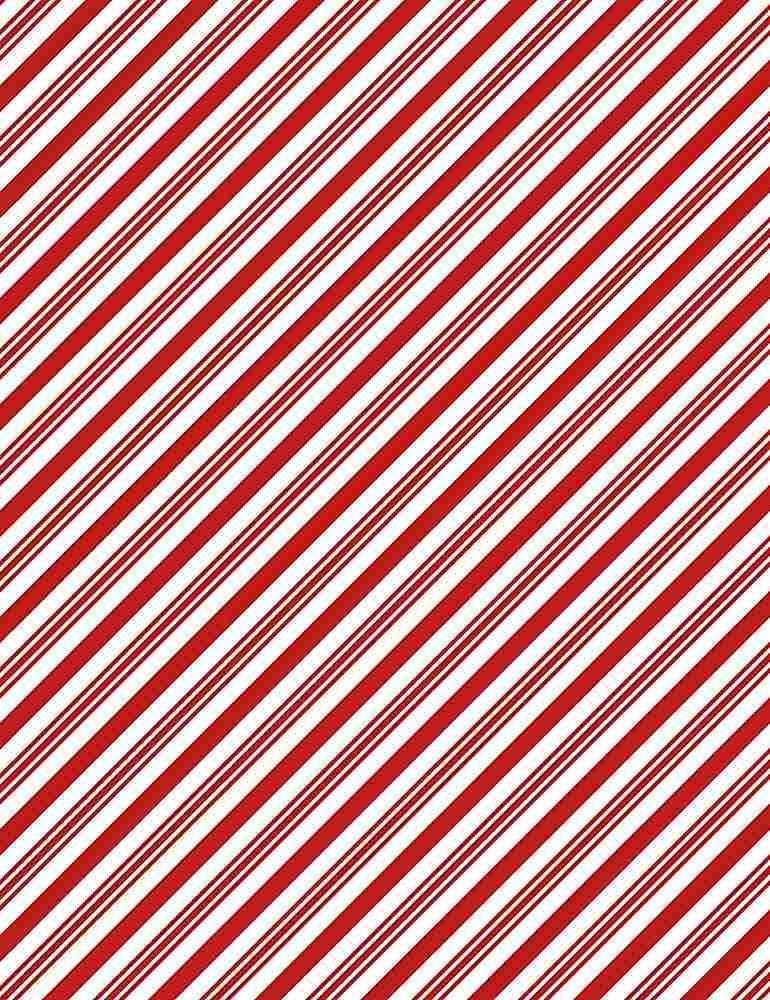 Candy Cane Diagonal Red Stripes Fabric - Timeless Treasures - 100% Cotton - CD1465