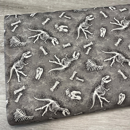 Dinosaur Fossil fabric - Gray - Michael Miller - 100% Cotton
