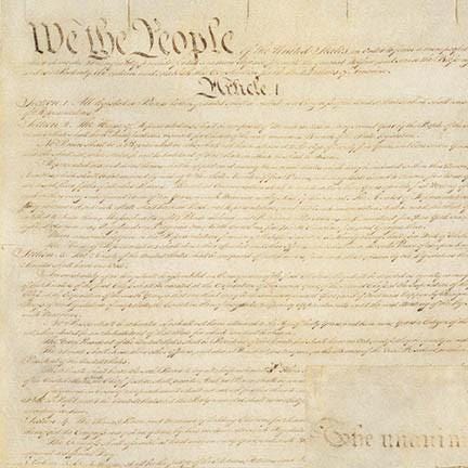 United States Constitution Fabric - 100% Cotton - Robert Kaufman - USA Patriotic July 4th Government History