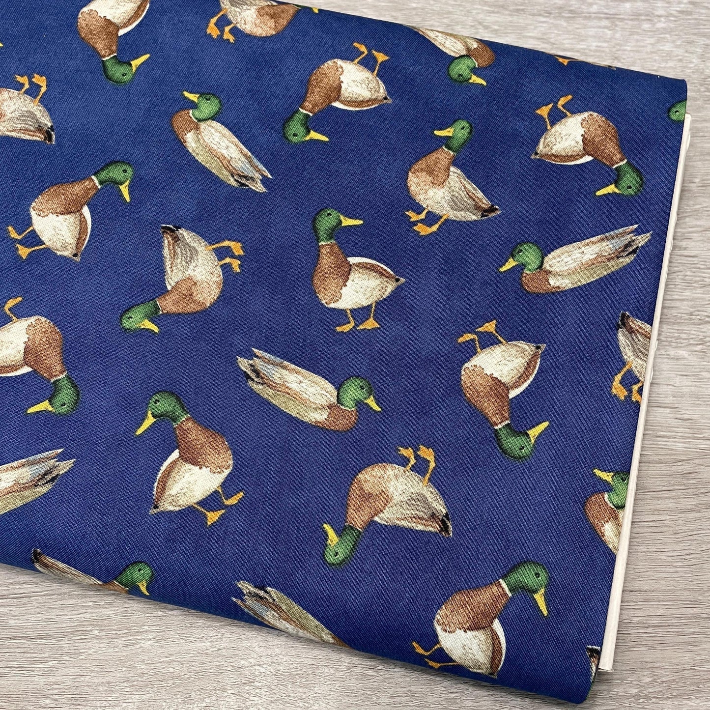 Mallard Toss Navy - Wilmington Prints - Lakefront Collection - 100% Cotton Fabric