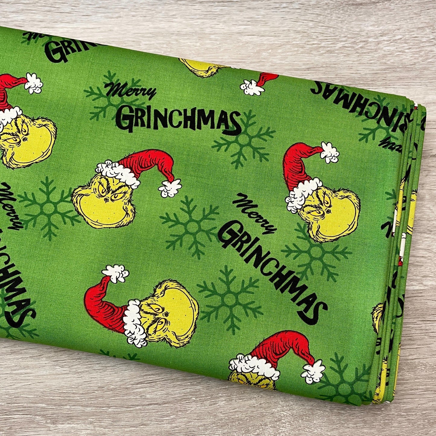 Robert Kaufman Grinch Fabric - Green Merry Grinchmas - How the Grinch Stole Christmas - 100% cotton
