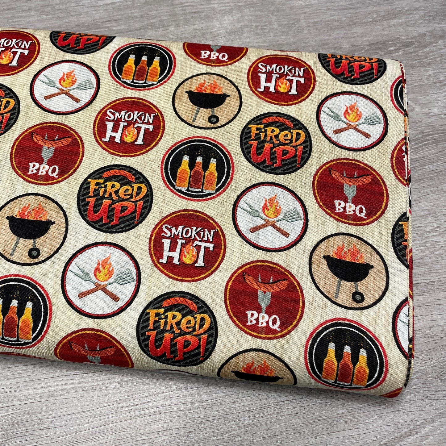BBQ Fabric - Michael Miller - 100% Cotton - Chill and Grill - Grilling Barbecue Cooking Chef Gift