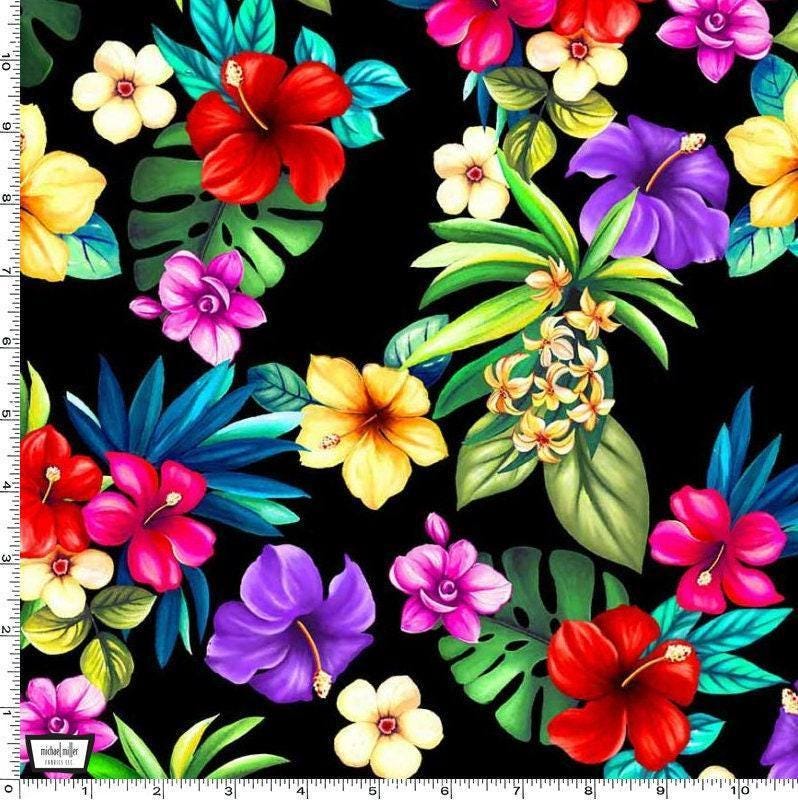 Hawaiian shirt material - Beach fabric - Let's Get Tropical by Michael Miller - 100% Cotton Fabric - Pool Party Luau Floral