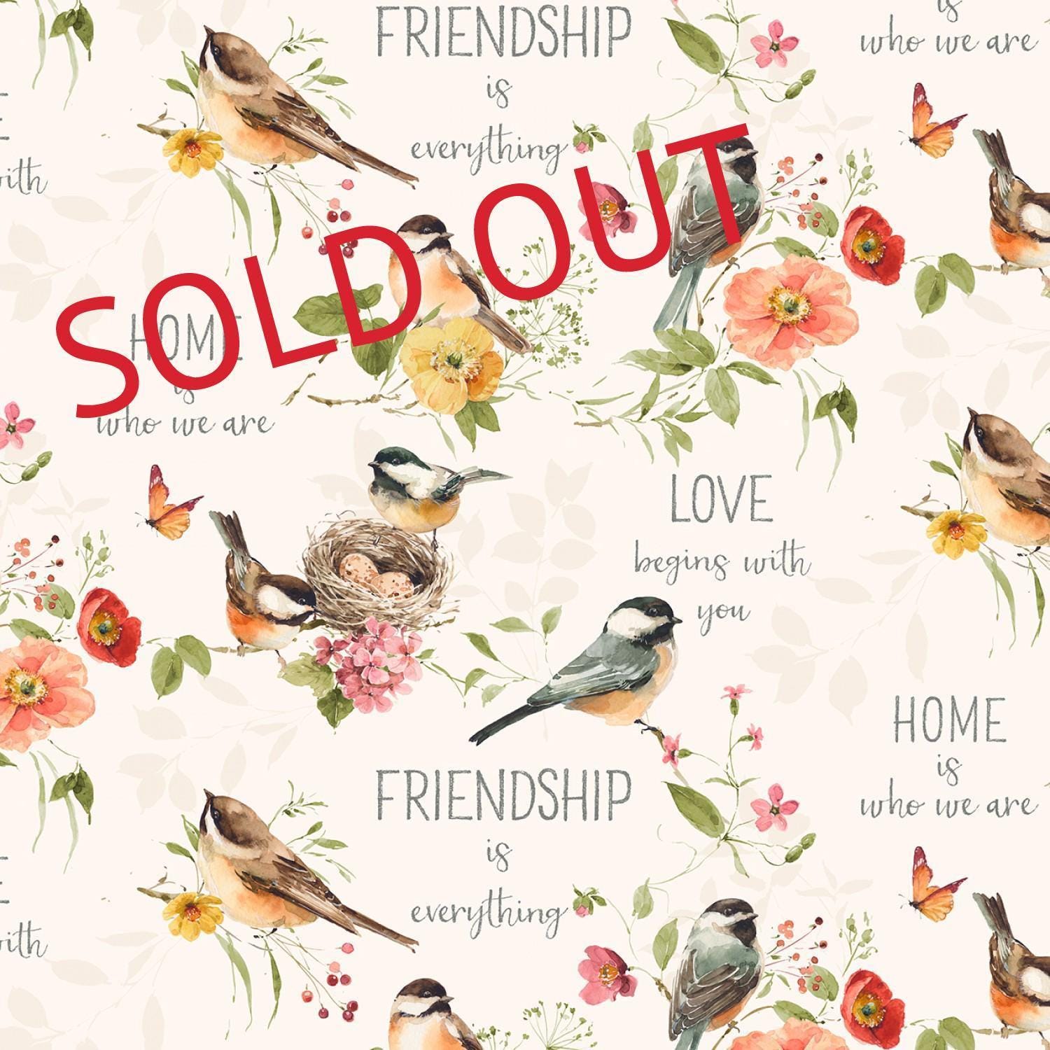 Floral Bird Fabric - Blessed by Nature Collection - Wilmington Prints - 100% Cotton