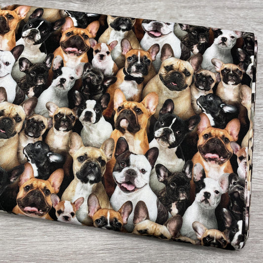 French Bulldog fabric - 687-multi - Elizabeth's Studio - 100% Cotton - Best Friend Collection - Frenchie