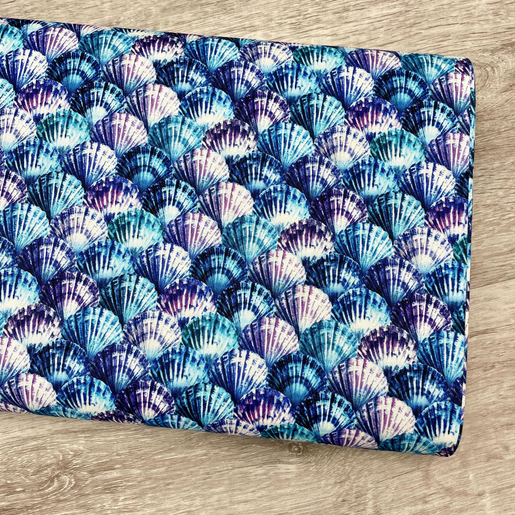 Seashell Fabric - V5262-258-Cerulean - Tides of Color - Hoffman - 100% Cotton