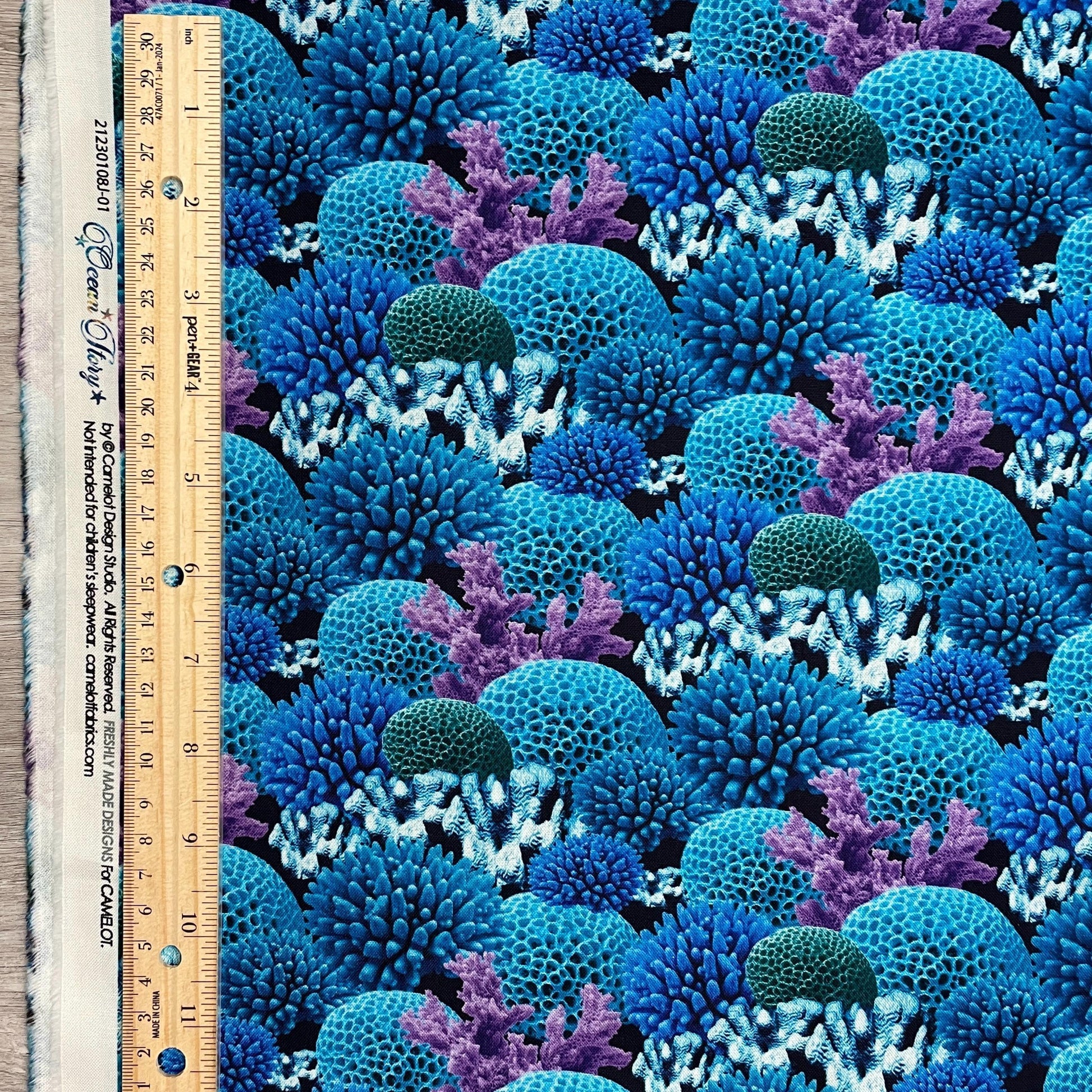 Coral Fabric - Ocean Story - 100% Cotton - Camelot Fabric