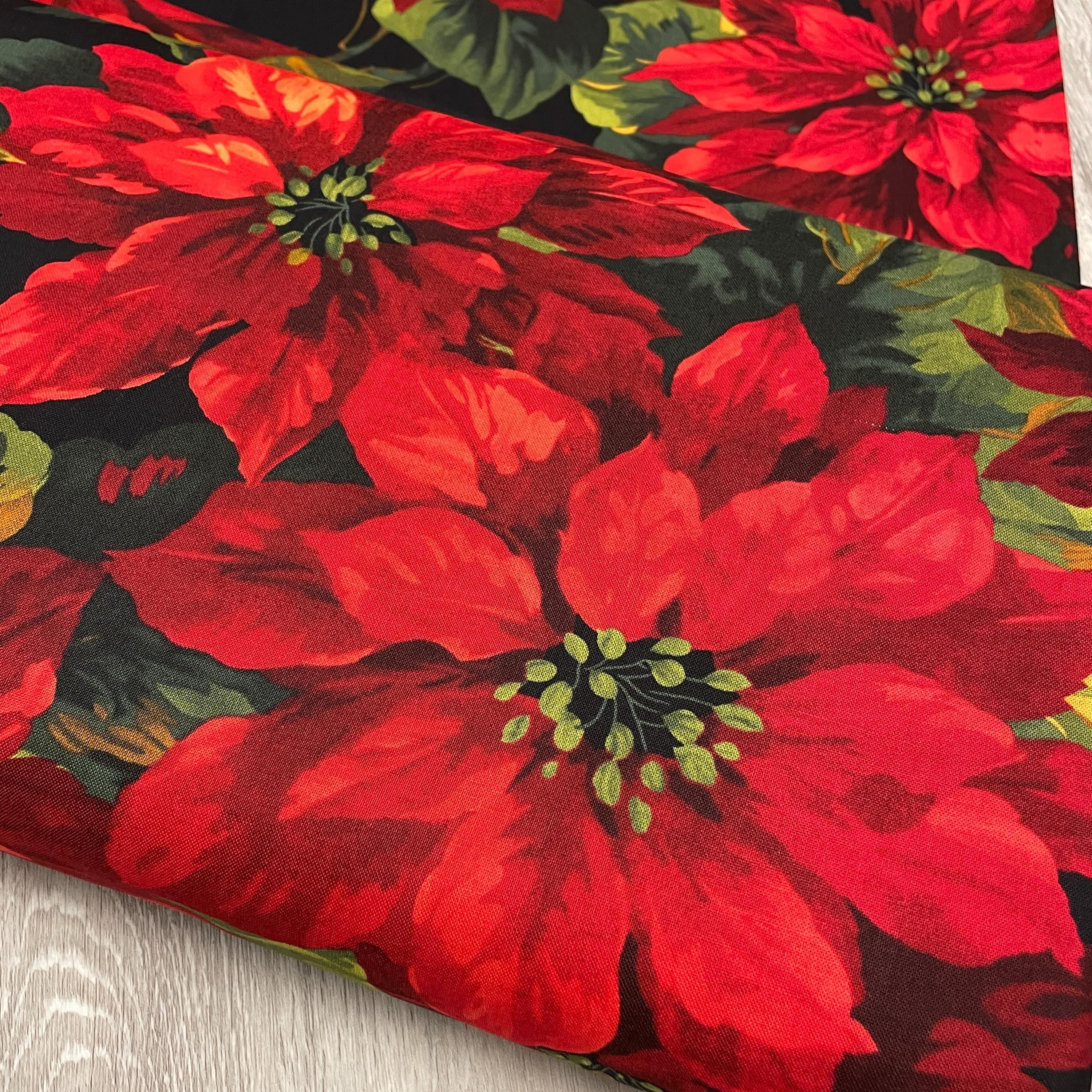 Christmas Poinsettia fabric - Michael Miller – Sew Bad It's Good