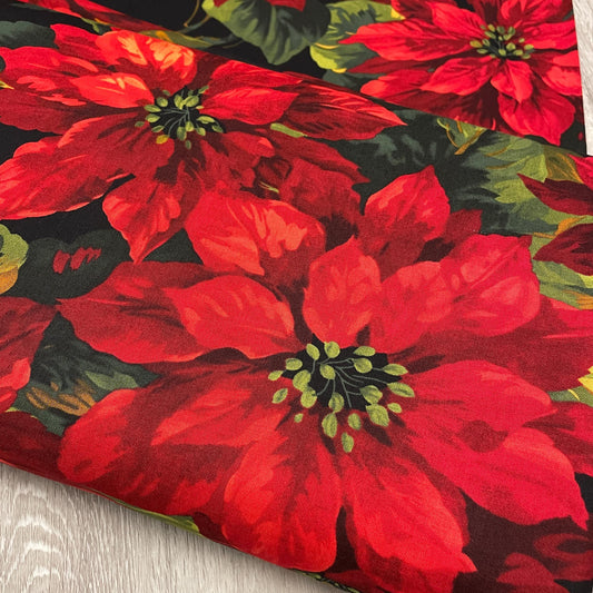 Christmas Poinsettia fabric - Michael Miller