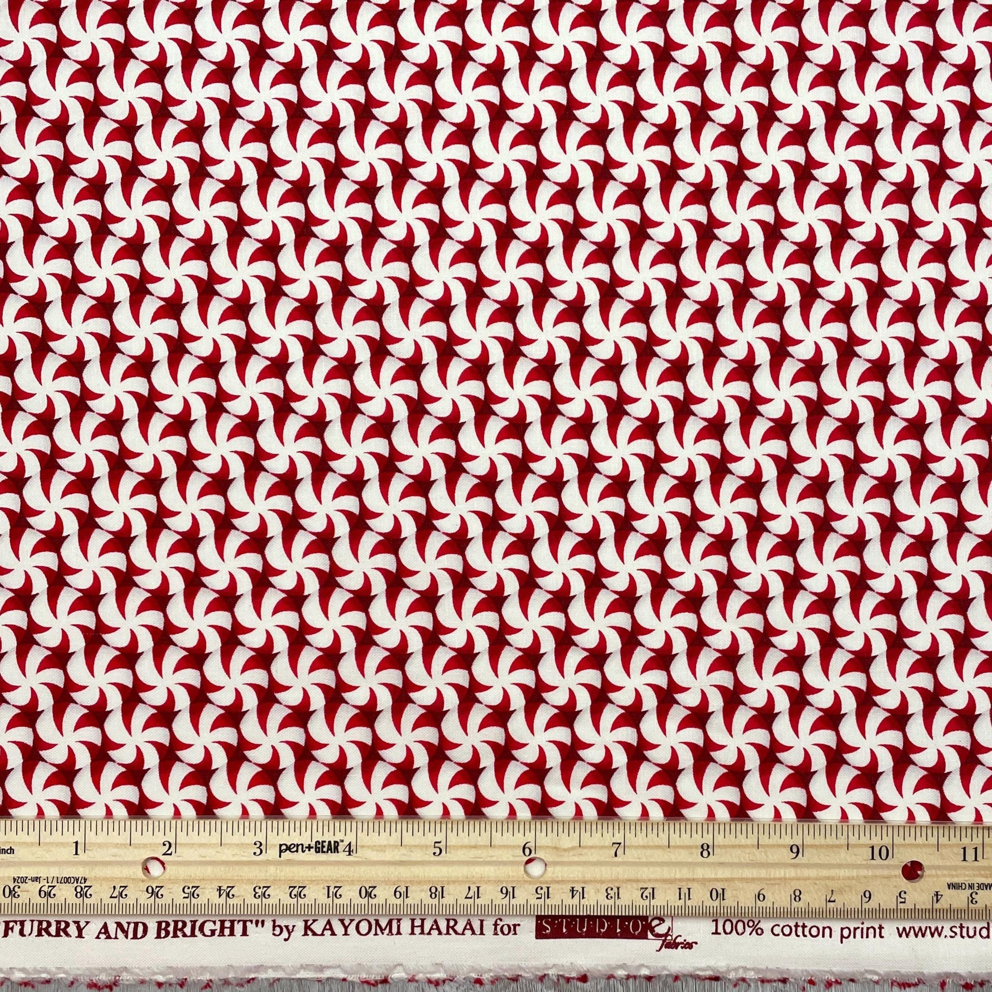 Christmas fabric - Starlight Mint Candy - Furry and Bright