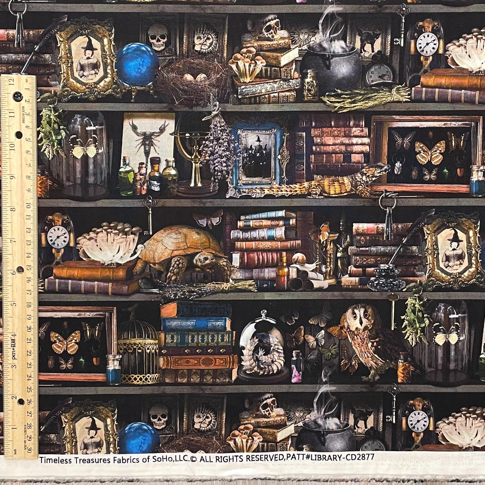 Witch Apothecary Book Shelf Fabric - 100% Cotton
