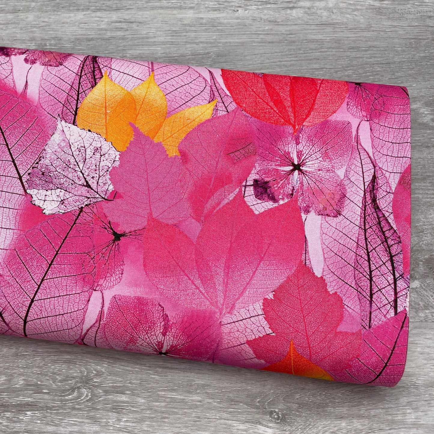 Leaf Fabric - Pink - 100% Cotton - Timeless Treasures - Fanciful Fronds Collection