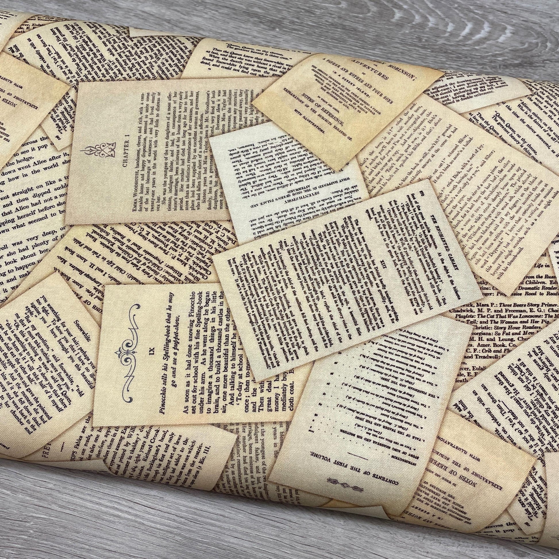 Classic Book Page Fabric - Robert Kaufman Library of Rarities - 100% Cotton