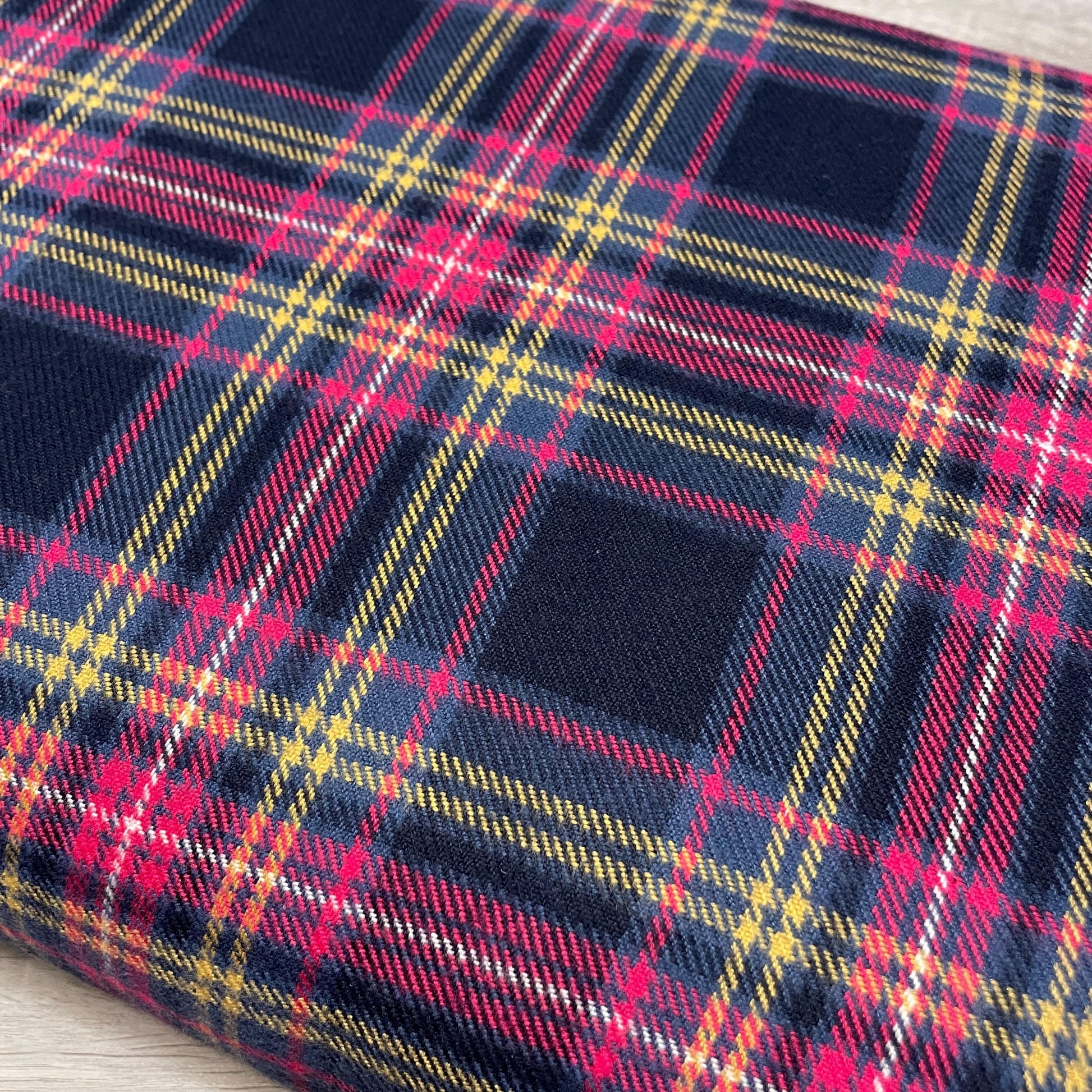 Plaid Navy FLANNEL Fabric - Marcus Fabrics - 100% Cotton Fabric
