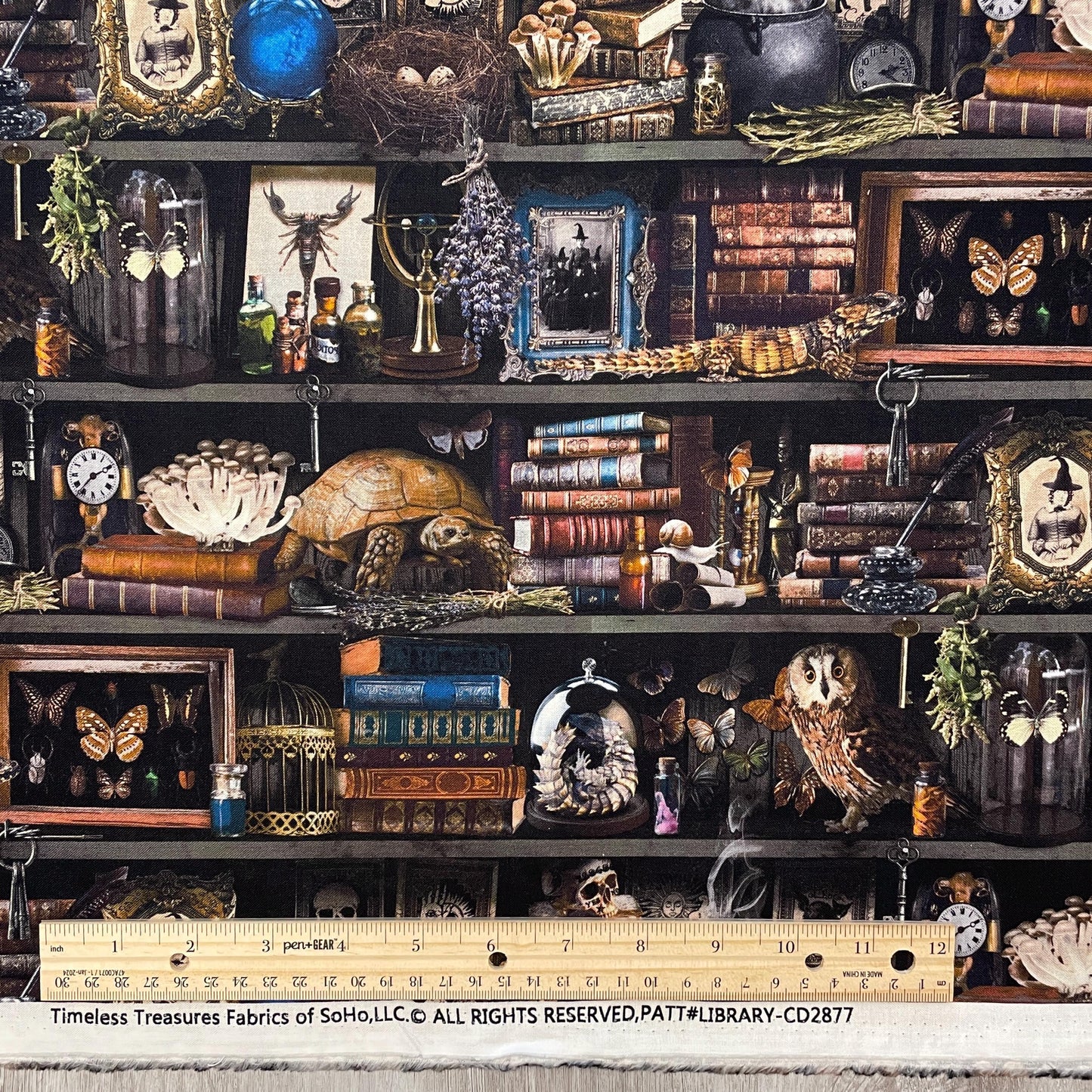 Witch Apothecary Book Shelf Fabric - 100% Cotton
