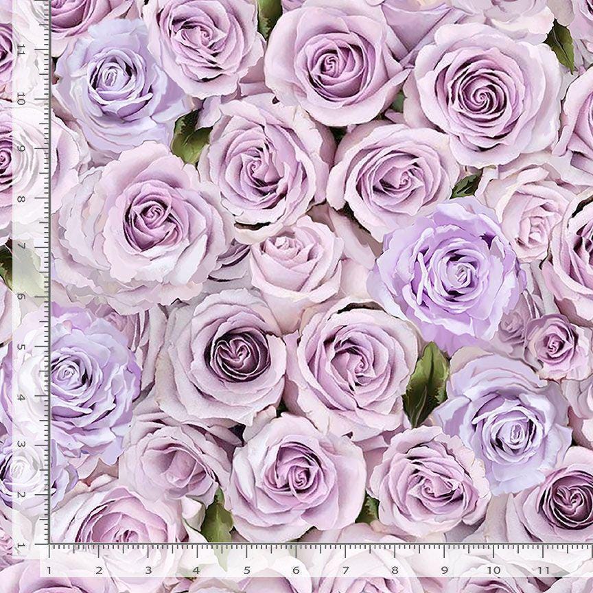 Purple Rose Fabric - Timeless Treasures - 100% Cotton Fabric - Lavender color