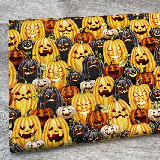 Pumpkin Patch Fabric - Jack O Lantern Patch - Halloween Ball