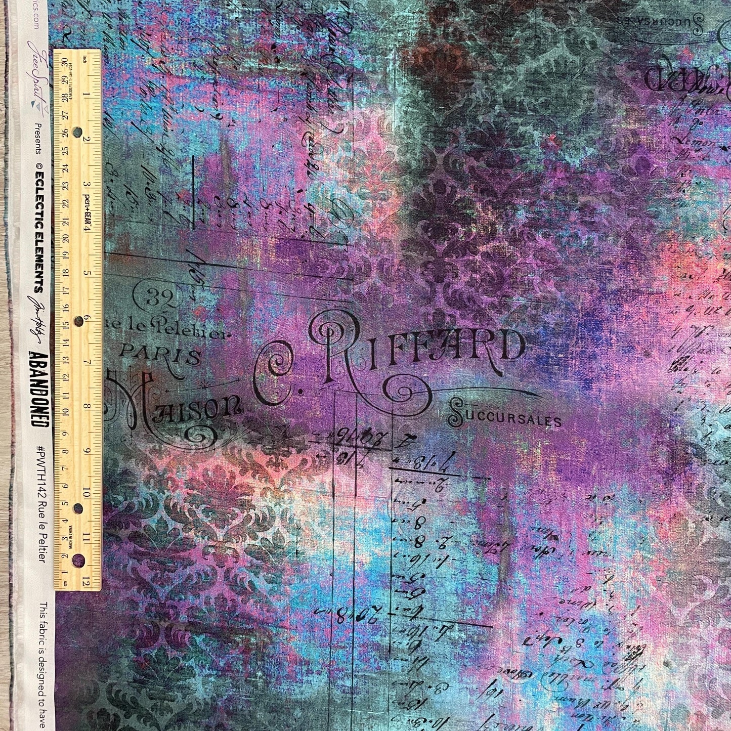 Tim Holtz Rue le Peltier - Patina - 100% Cotton Fabric - FreeSpirit - Eclectic Elements - Abandoned Collection