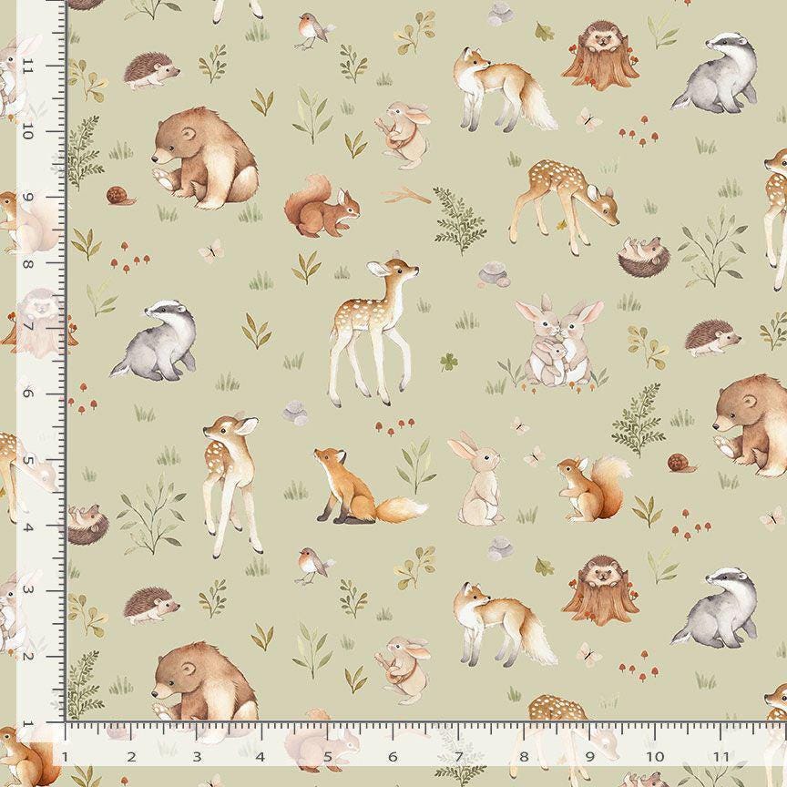 Forest Animal fabric - Dear Stella - Greenwood DNS2310 Laurel