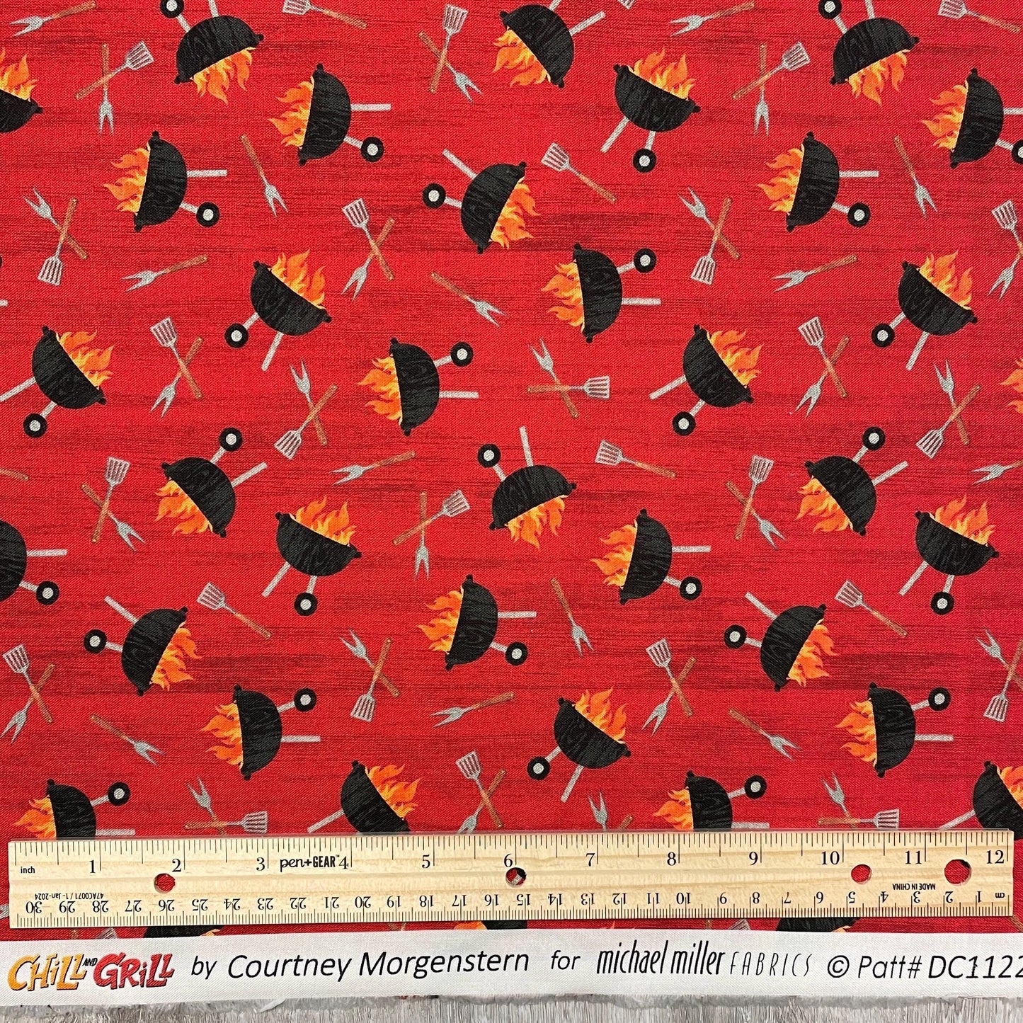 BBQ Grill Fabric - Michael Miller - 100% Cotton - Chill and Grill