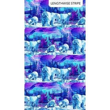 Polar Bear Fabric - Border Stripe - 100% Cotton - Northcott Fabrics - Illuminations Collection - Deborah Edwards and Melanie Samra DP27002-46