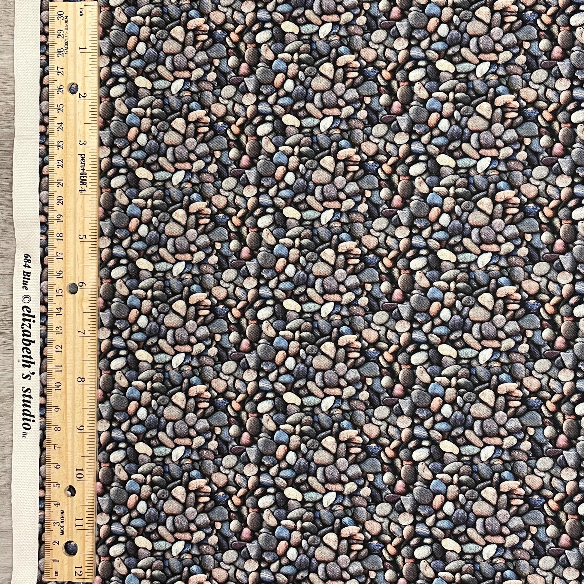 Stone fabric - Blue - Landscape Medley Collection - Elizabeth's Studio
