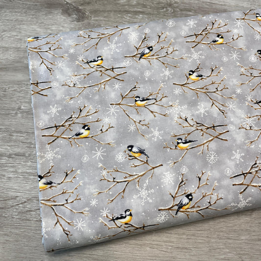 Chickadee Bird fabric - Bundle-Up collection