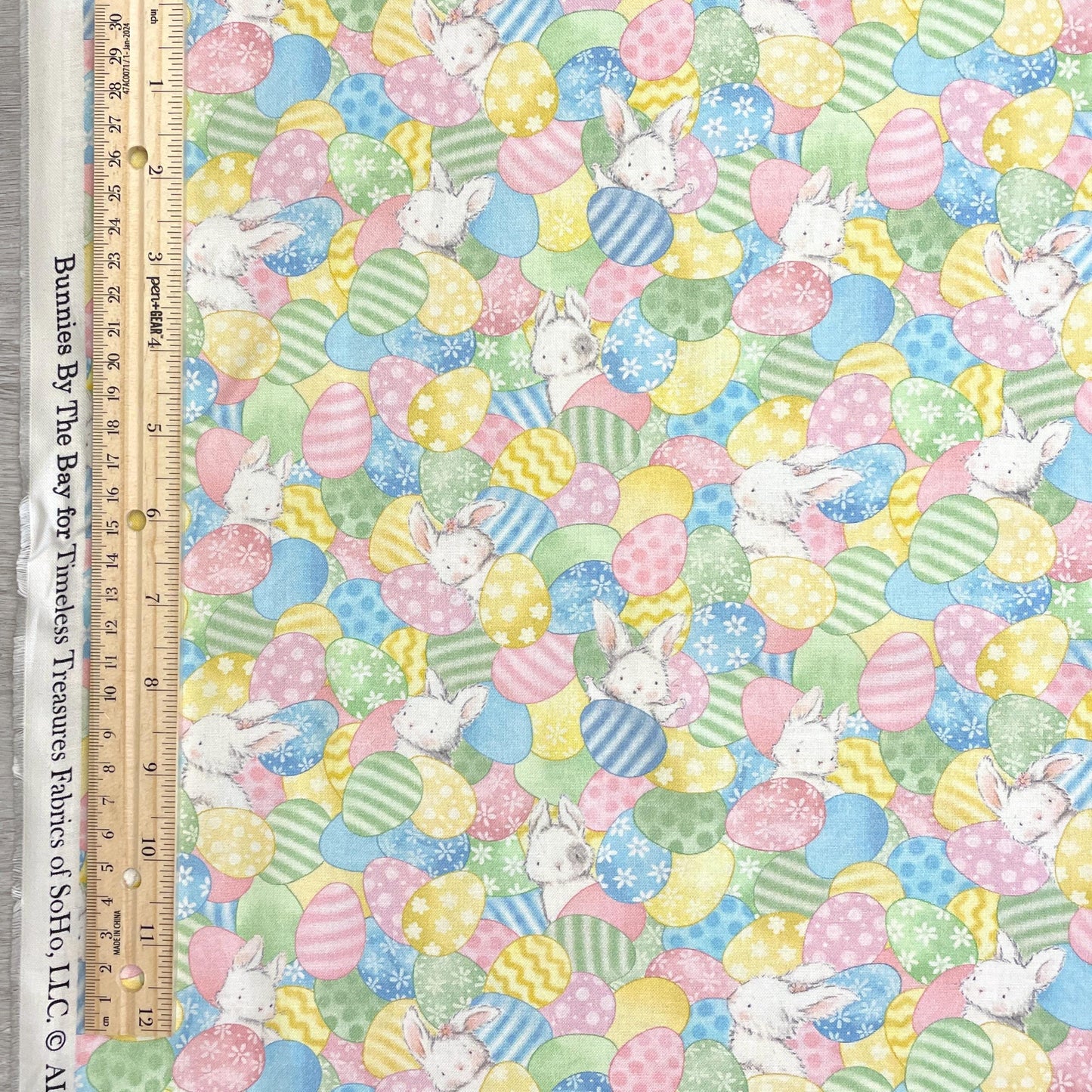 Packed Easter Eggs & Bunnies - 100% Cotton - Timeless Treasures