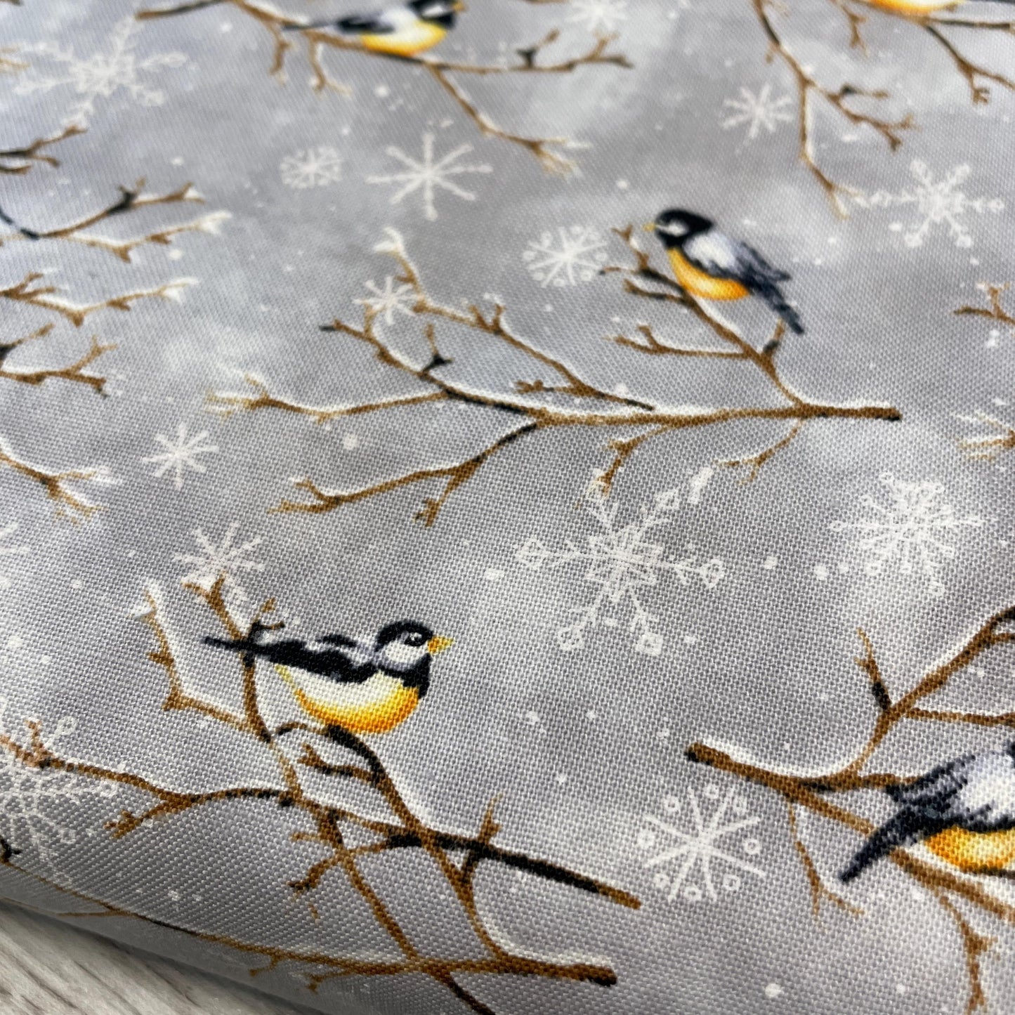 Chickadee Bird fabric - Bundle-Up collection
