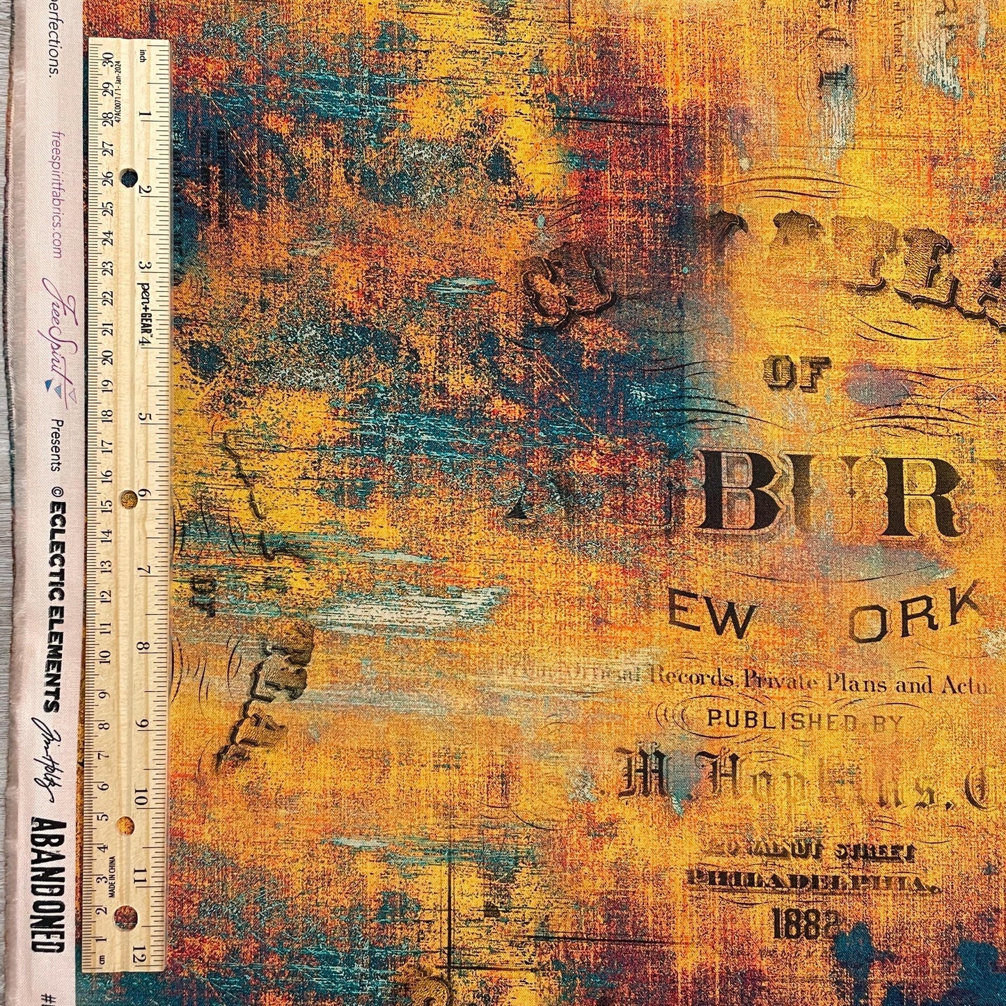 Tim Holtz Urban Grunge - Patina - 100% Cotton Fabric - FreeSpirit - Eclectic Elements - Abandoned Collection