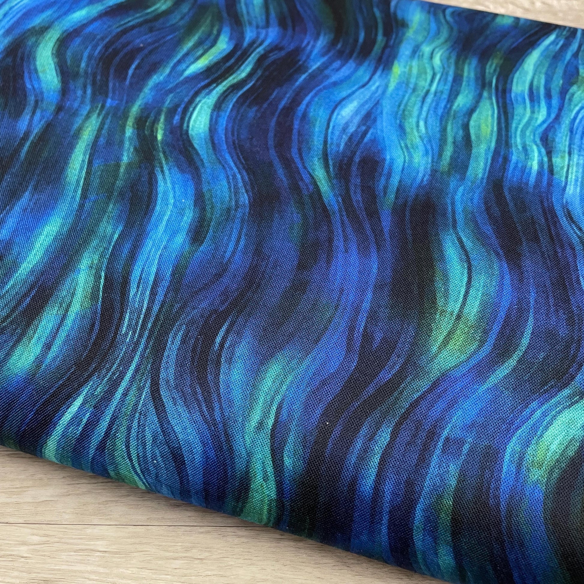 Wave Fabric - V5263-17-Cobalt - Tides of Color - Hoffman - 100% Cotton - Ocean theme Sea Life Tropical Vacation Scuba Diving Swimming