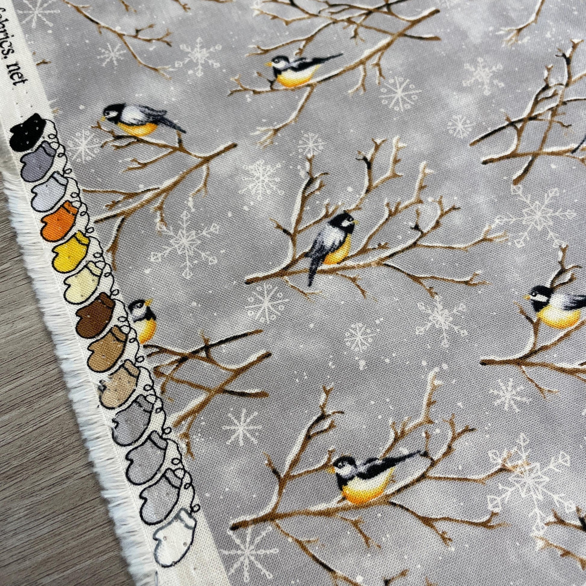 Chickadee Bird fabric - Bundle-Up collection