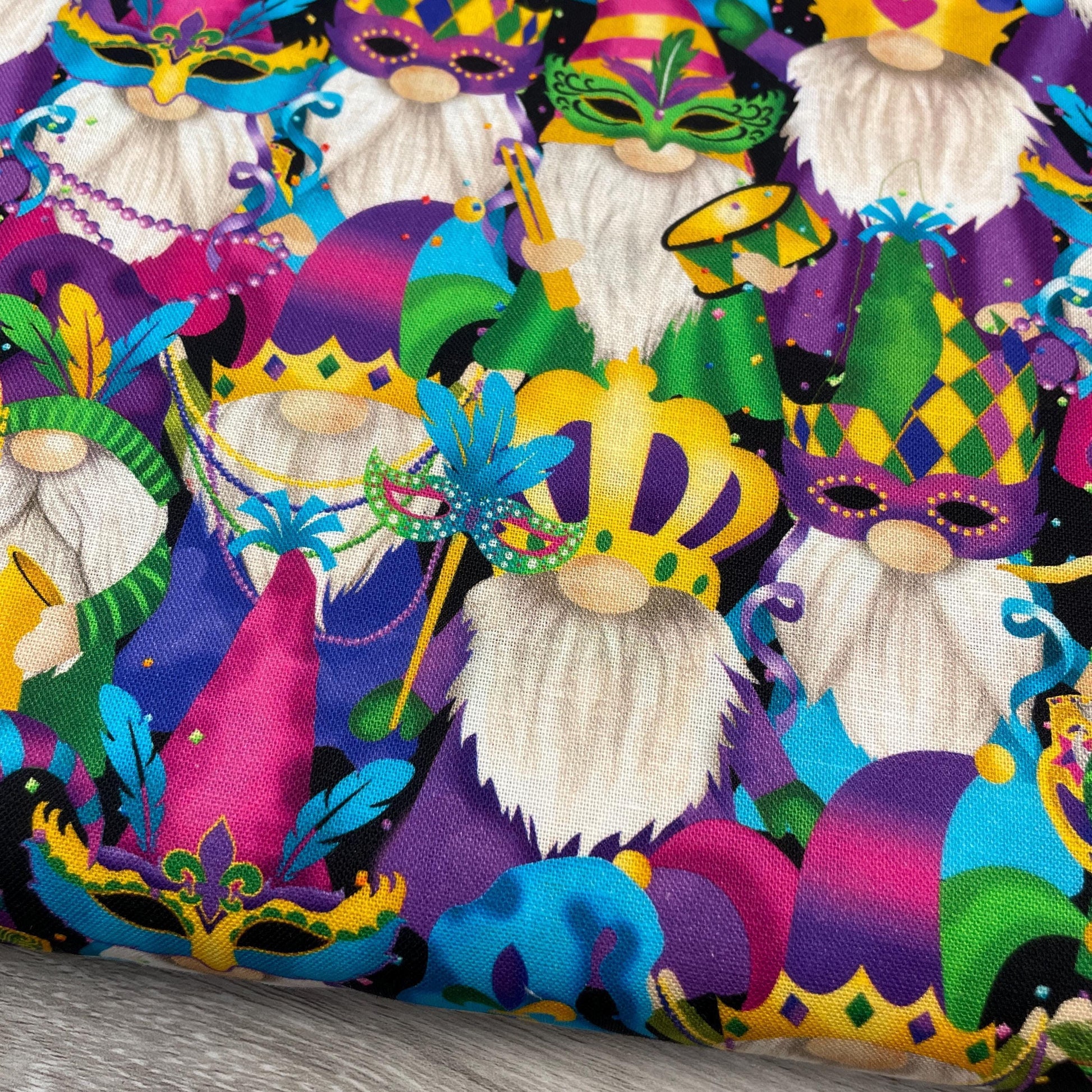 Mardi Gras Gnomes Fabric - Timeless Treasures - 100% cotton - Mardi Gras Parade Collection - Carnival French Quarter New Orleans