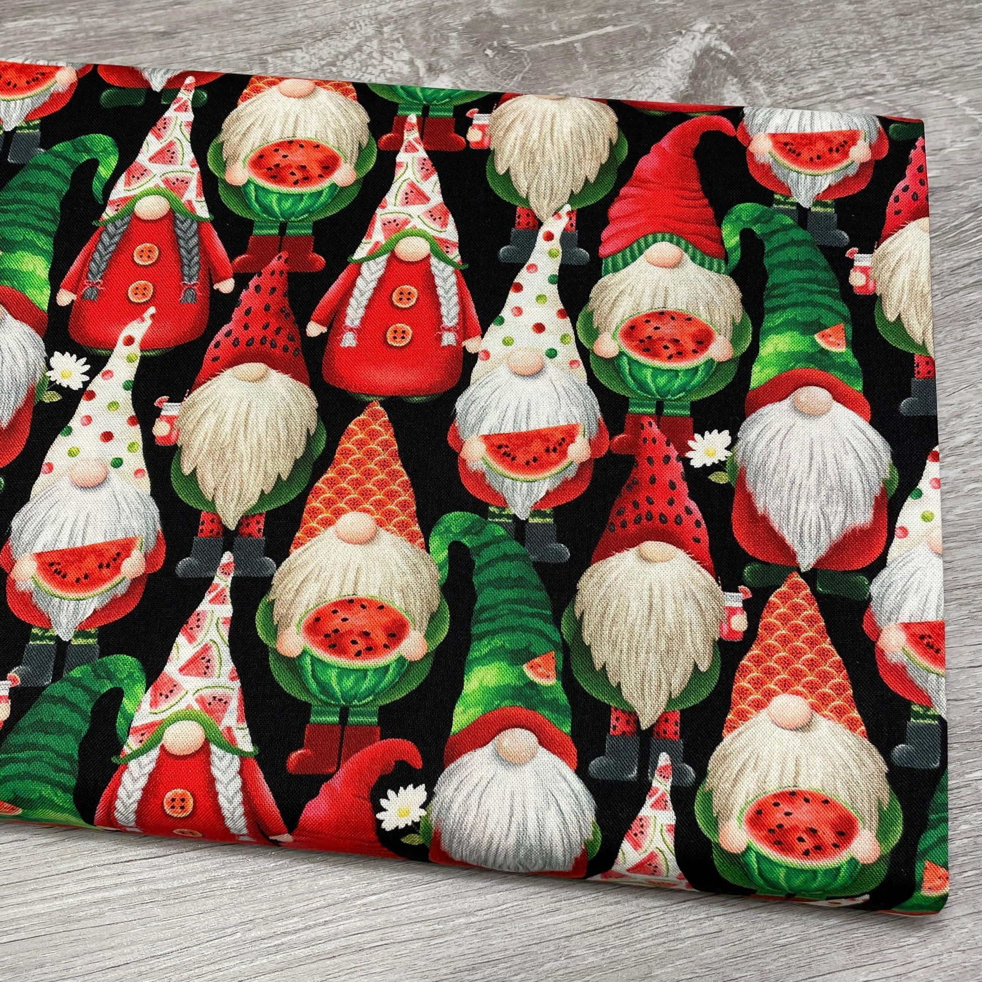 Watermelon Gnome Fabric - Life's a picnic