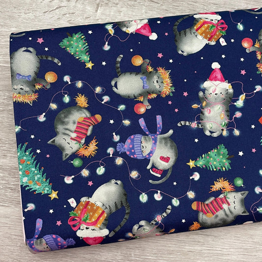 Christmas Cat Fabric - Holiday Cats