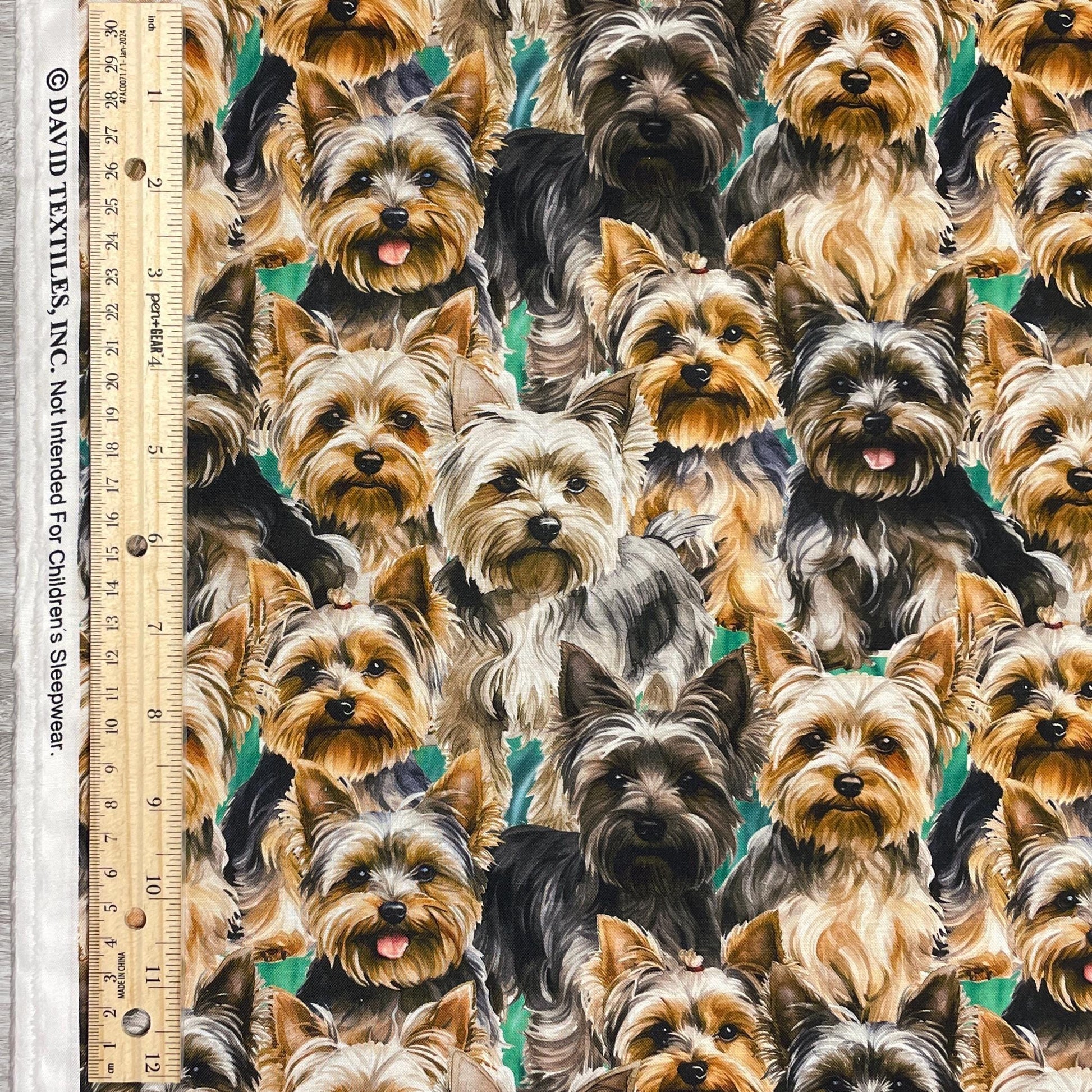 Yorkie fabric - Foust Exclusive Print - 100% Cotton