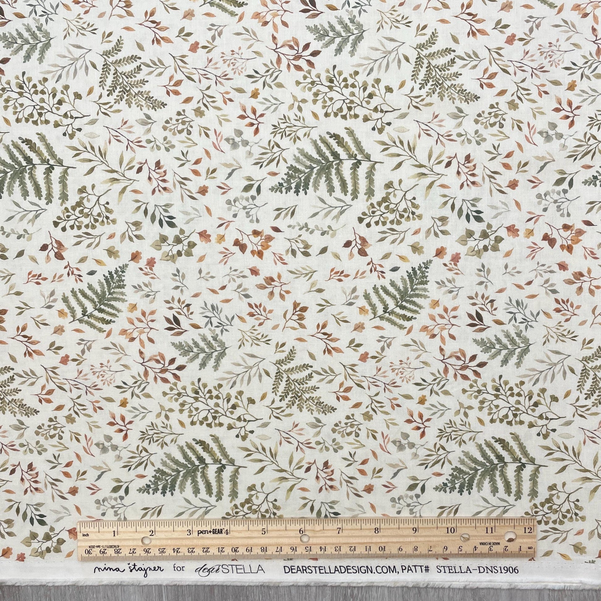 Dear Stella Autumn Ferns and Leaves - Little Fawn & Friends - 100% Cotto - DNS1906