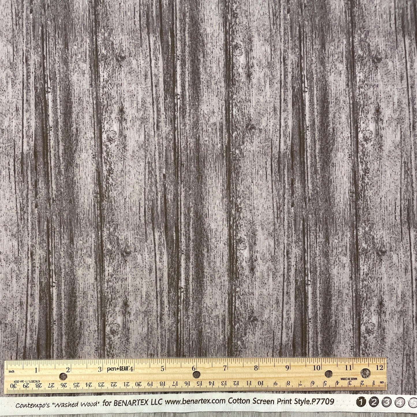 Washed Wood Fabric - Charcoal Gray - 100% Cotton - Benartex Contempo Studio - Grey Barn